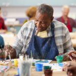 Bridgewood Gardens | Seniors during art class