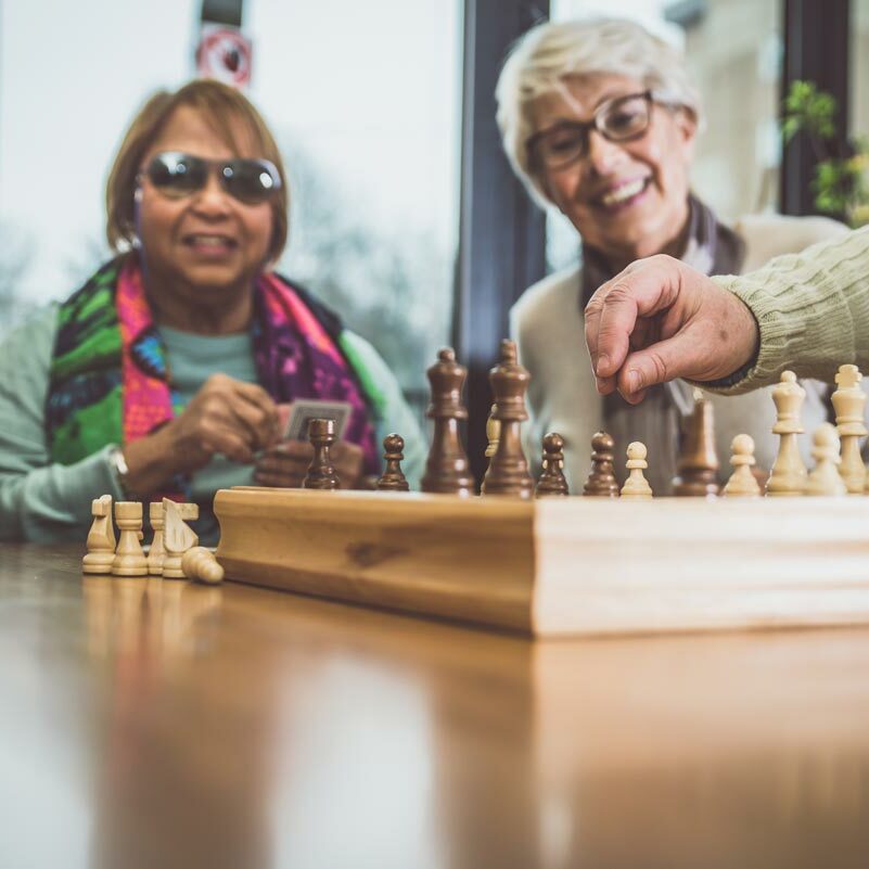 Elk Grove Park | Group of seniors playing chess