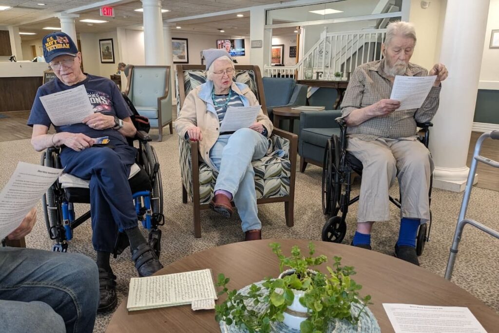 Evergreen Place | Seniors reading their creative writing