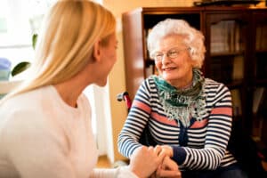 Glenwood Village of Overland Park | Smiling beautiful senior happy woman with her daughter