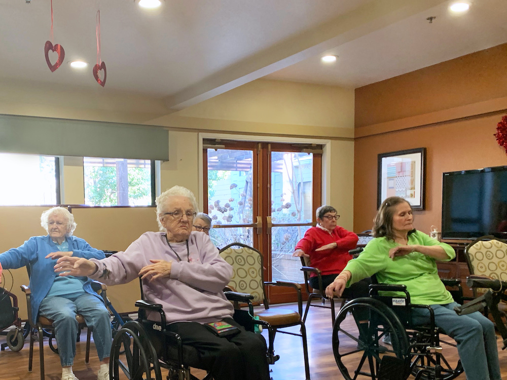 Greenhaven Place | Residents participating in fitness activity