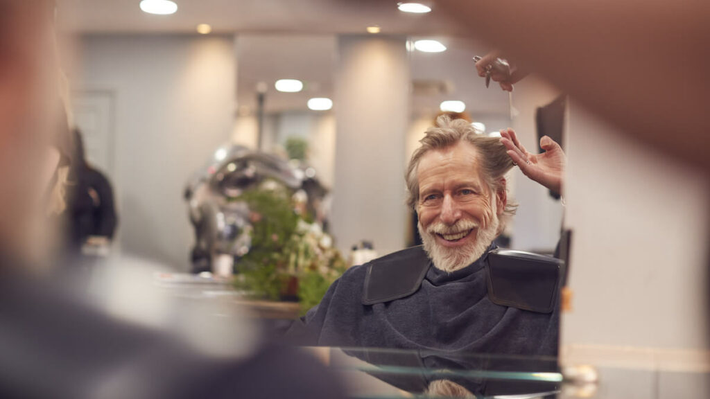 Greenhaven Place | Senior getting his hair cut