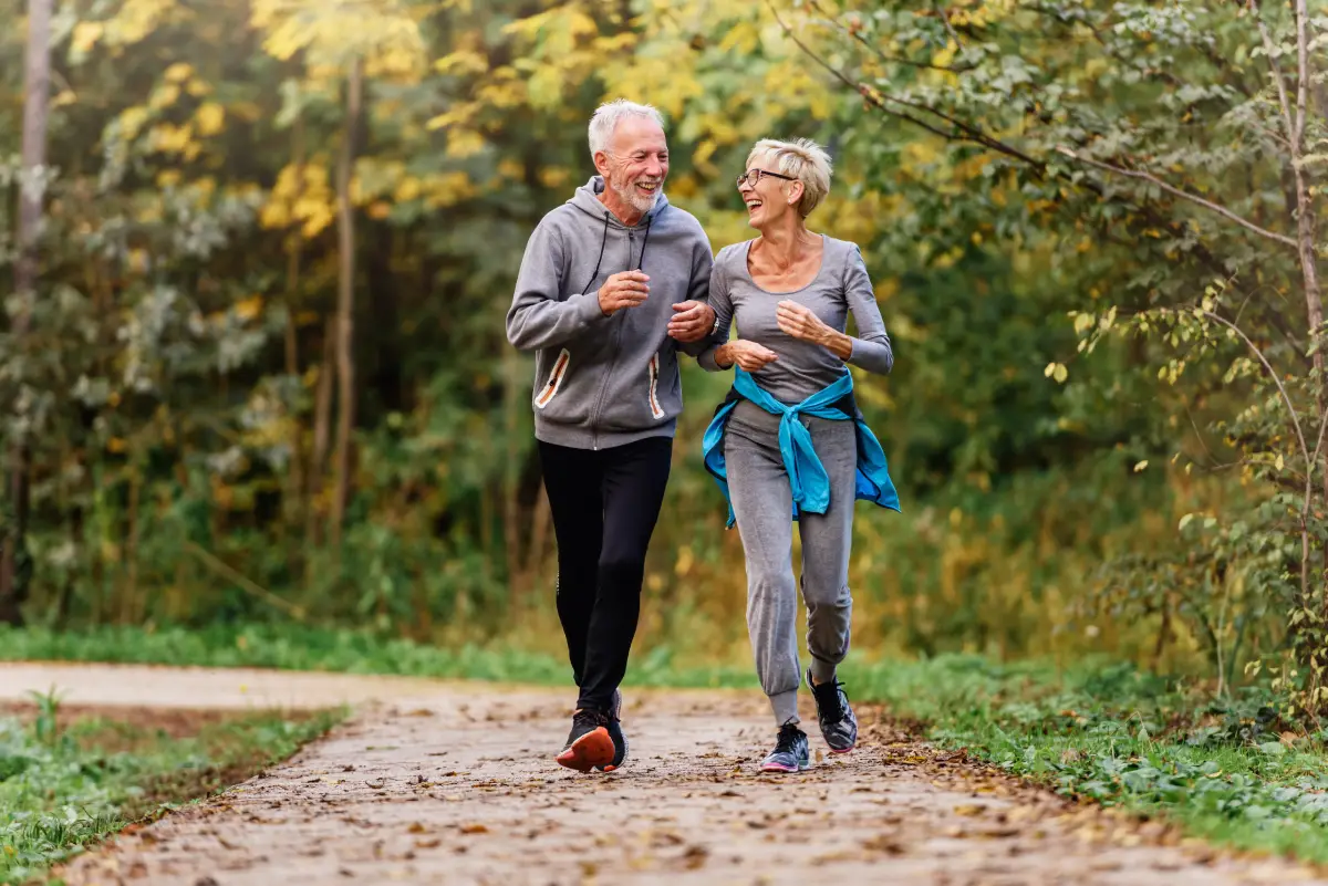 Senior couple on walking trail