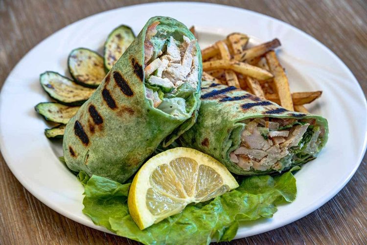 North Point Village | Salad and chicken wrap