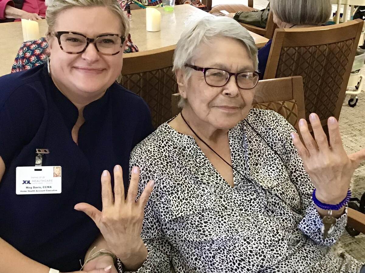 Pegasus Senior Living | Resident manicure