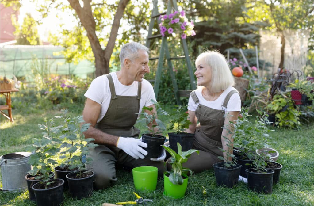 Pegasus Landing of Crystal Falls in Leander | Senior couple gardening