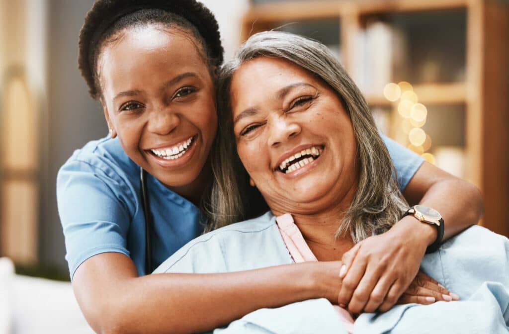Pegasus Landing of El Paso | Senior woman and nurse hugging