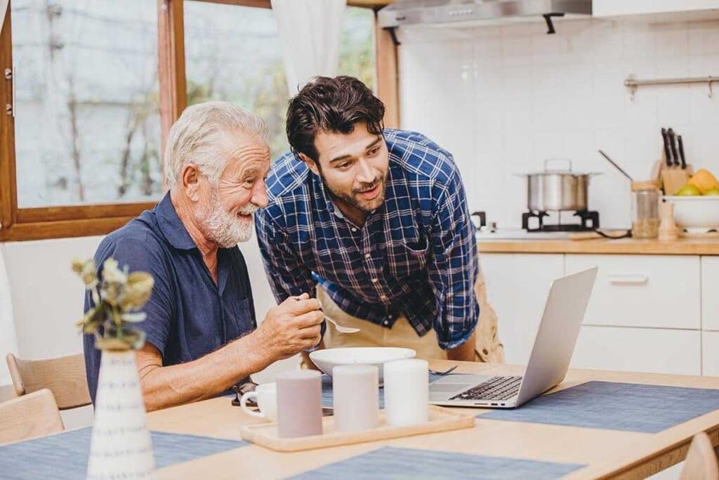 Pegasus Landing of Katy | Happy Senior Man With Adult Son