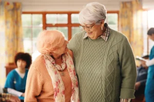 Senior women enjoying senior living community