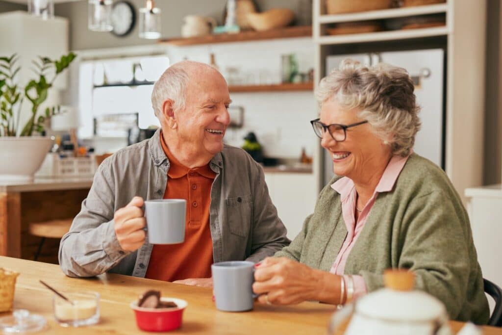 Pegasus Senior Living | Happy senior couple drinking coffee