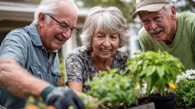 Pegasus Preserve of Clear Lake | Group of seniors gardening