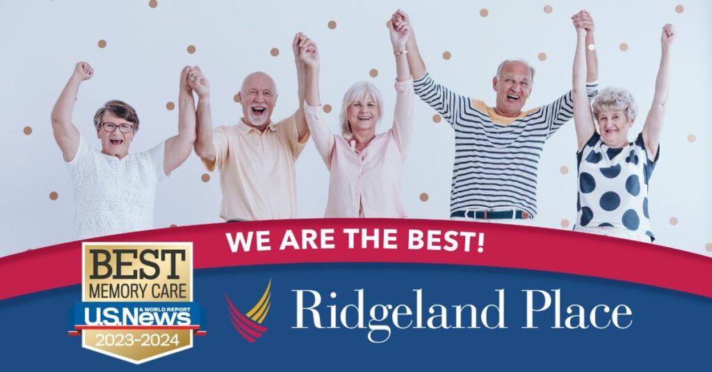 Ridgeland Place | Seniors celebrating Best of Memory Care Award