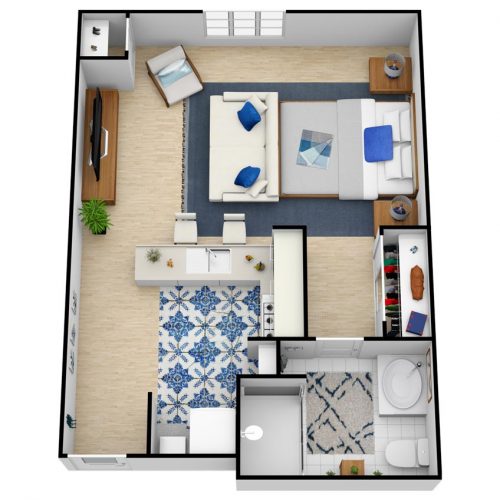 Ridgmar Place | Studio Floorplan