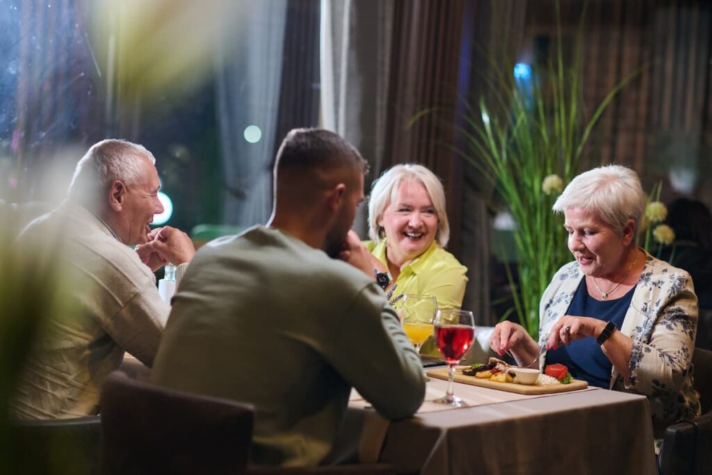 South Hill Village | Seniors dining late at night