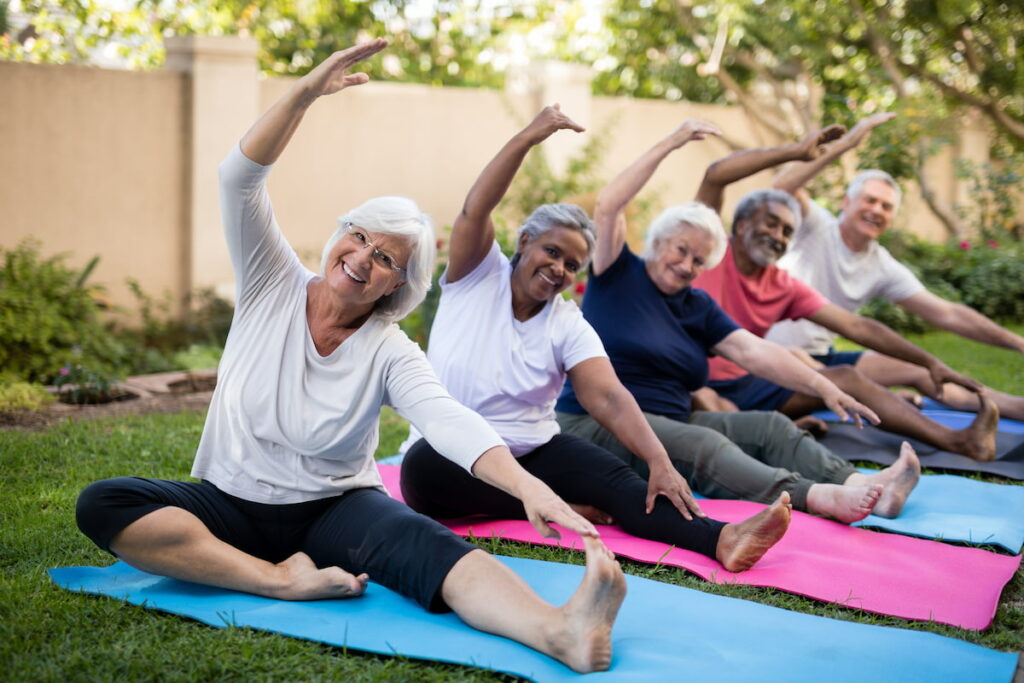 Pegasus | Seniors exercising together outside