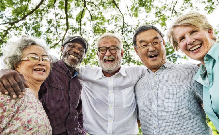 The Courtyards at Mountain View | Happy group of seniors