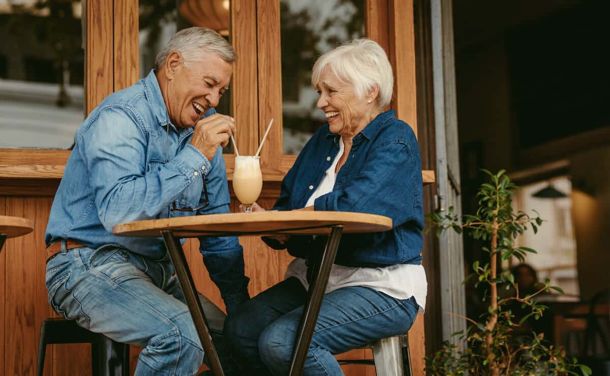 Pegasus Senior Living | Senior couple sharing a milkshake