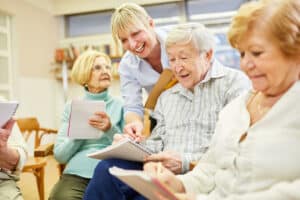 The Courtyards at Mountain View | Seniors participating in a memory care activity