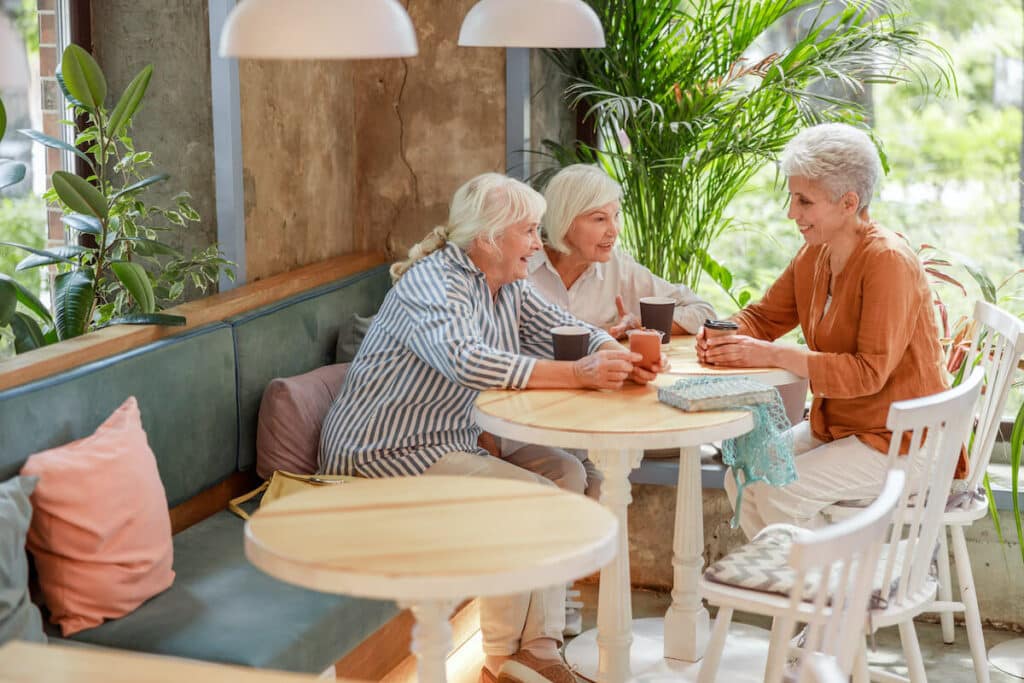 The Farrington at Tanglewood | Happy senior women having coffee