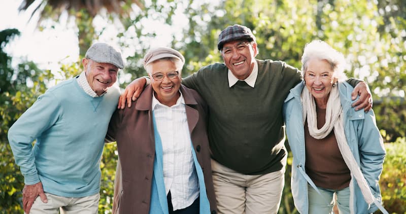 The Gardesn at Marysville | Seniors with arms around each other