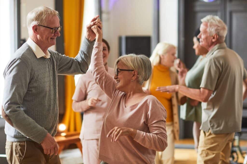 The Legacy at South Plains | A Senior Couple Happily Dancing