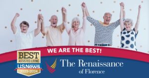 The Renaissance Of Florence | Seniors celebrating the Best Assisted Living Award