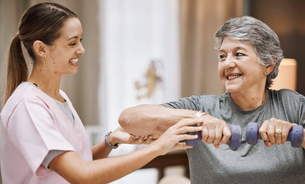 The Rivers at Puyallup | Senior woman exercising with instructor