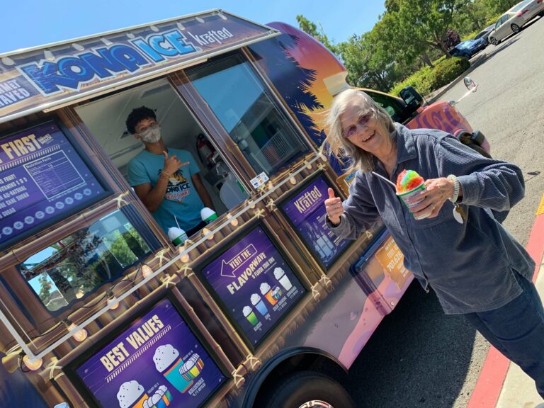 The Village at Rancho Solano | Resident enjoying ice cream