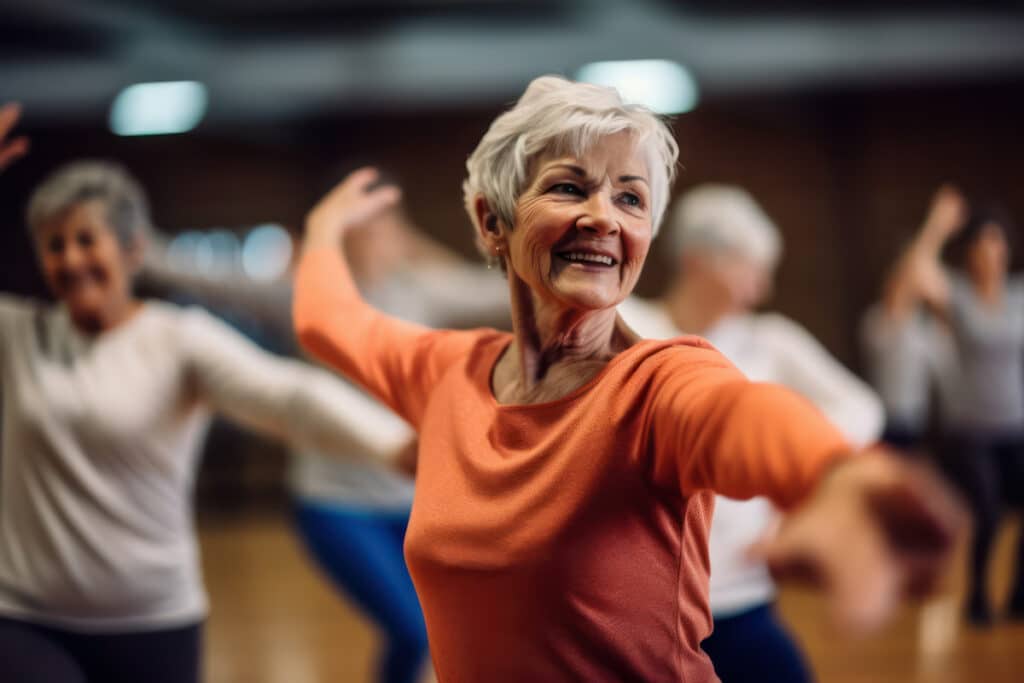 The Village at Rancho Solano | Senior woman exercising in her senior community