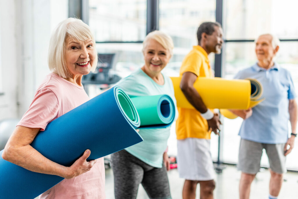 Town Village of Leawood | Active seniors at gym