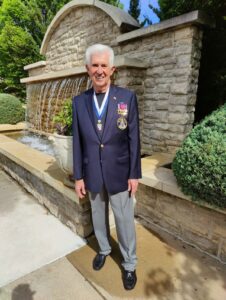 Town Village of Leawood | Smith Devoe wearing his dress service uniform