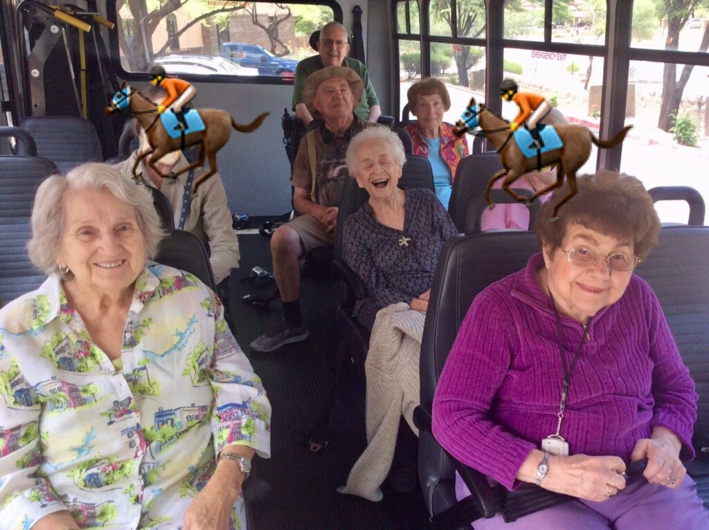 Tuscon Place at Ventana Canyon | Seniors enjoying bus ride