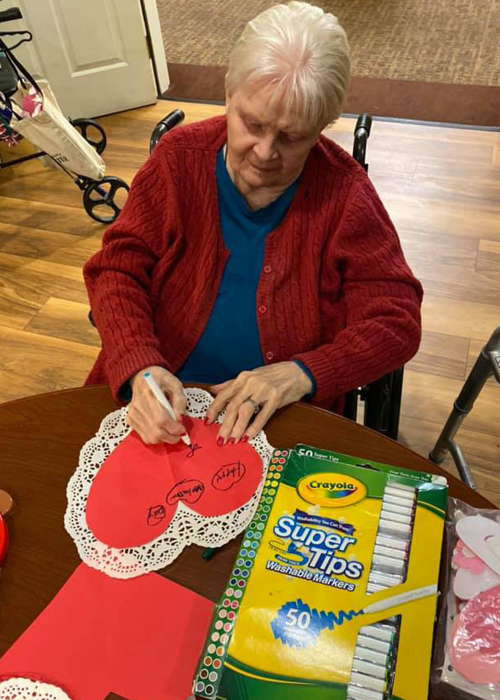 Pegasus Senior Living | Valentines for Veterans activity