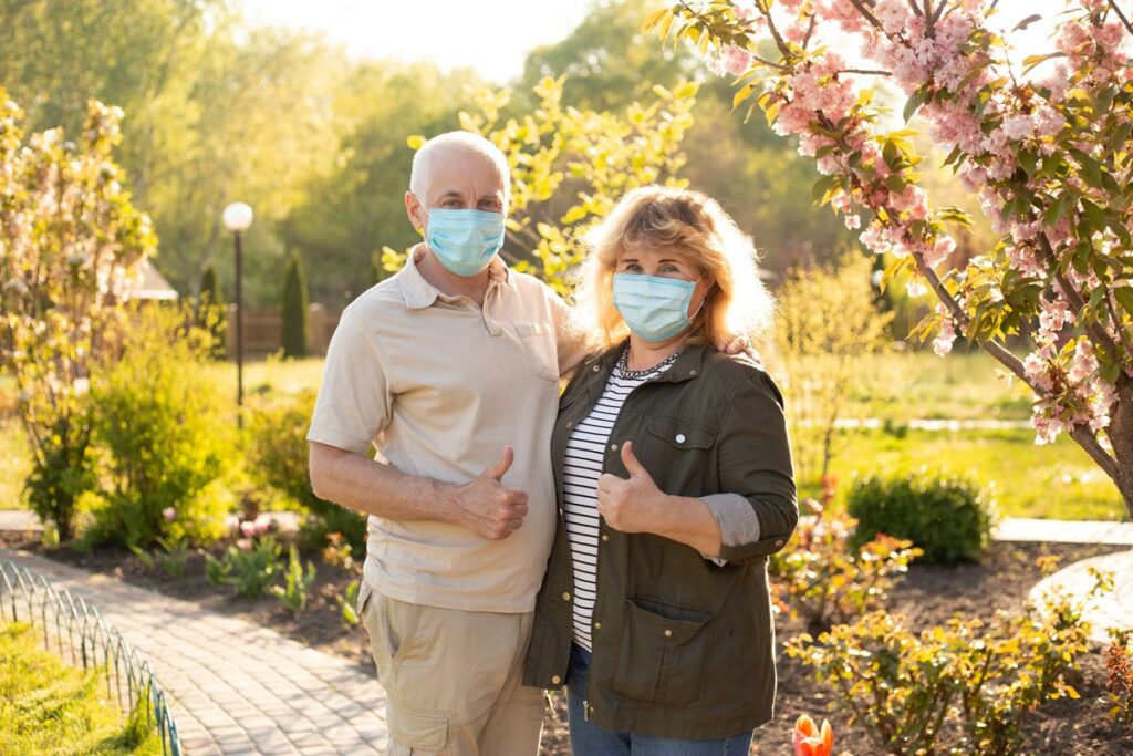 Pegasus Senior Living | Seniors wearing masks during Spring