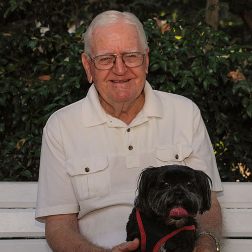 Pegasus Senior Living | Centenarian, Richard Cheevers with his dog, Molly
