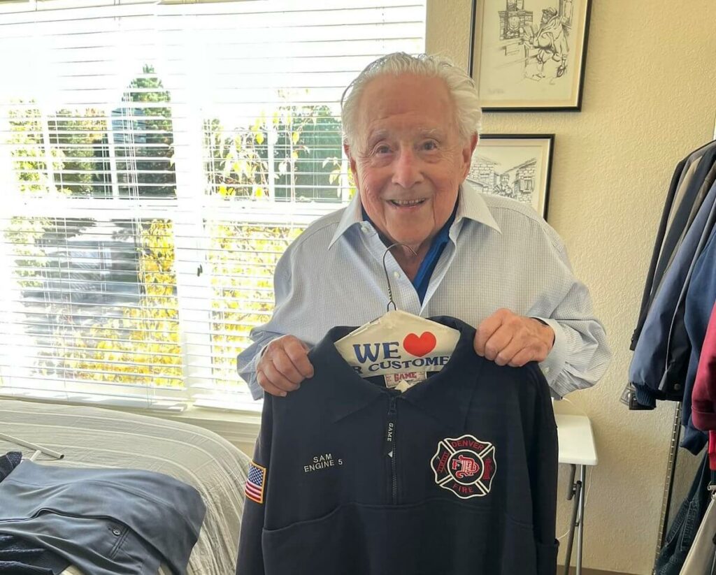 The Courtyards at Mountain View | Resident celebrates birthday and is oldest firefighter