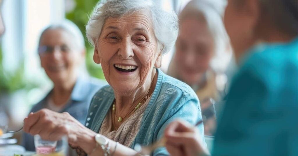 Historic Roswell Place | Seniors eating together